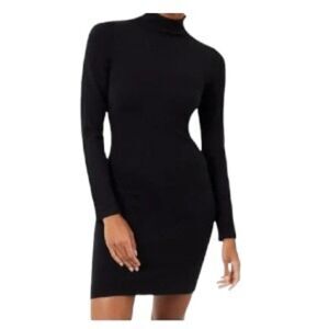 French Connection Roll Neck Sweater Dress Black Large 78TTD NWT